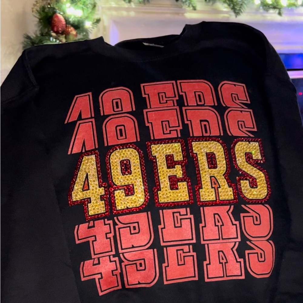 Rhinestoned 49ER sweater